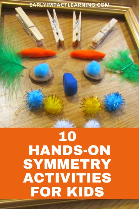 The concept of symmetry is something that young children can begin to explore through practical activities, even before they can really put into words what it is. Read on to find a detailed illustrated description of these activities that will help you introduce symmetry to young children in the most engaging and child-friendly way. #symmetry #symmetryactivities #symmetryforkids #symmetryart #teachingsymmetry #preschooleractivities Teaching Symmetry Preschool, Practical Symmetry Activities, Symmetry Activities Eyfs, Symmetry Activities For Kindergarten, Symmetry Preschool, Preschool Symmetry, Symmetry Math, Kindergarten Art Activities, Symmetry Activities