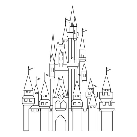 Cinderella Castle Drawing, Disney Castle Outline, Castle Drawing Easy, Castle Outline, Disney Castle Drawing, Cinderella Drawing, Chateau Disney, Pencil Drawing Inspiration, Christmas Castle