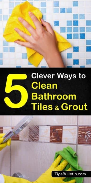 5 Clever Ways to Clean Bathroom Tiles and Grout Bathroom Tile Cleaner, Shower Tile Cleaner, Clean Bathroom Grout, Homemade Grout Cleaner, Cleaning Shower Tiles, Cleaning Bathroom Tiles, Diy Grout, Bathroom Grout, Tile Cleaner