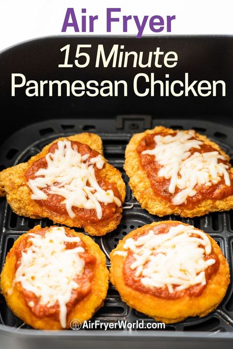 Air Fried Chicken Parm, Chicken Parmigiana Air Fryer, Chicken Parm Tenderloins, Simple Chicken Recipes Air Fryer, Chicken Parm In Air Fryer, Airfryer Chicken Parmesan, Air Fryer Chicken Pasta, Air Fryer Italian Recipes, Hamilton Beach Air Fryer Recipes