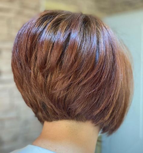 Medium Stacked Haircuts, Back Of Bob Haircut, Bob Haircut Back View, Stacked Hairstyles, Short Stacked Haircuts, Short Stacked Hair, Short Stacked Bob Haircuts, Kort Bob, Stacked Haircuts