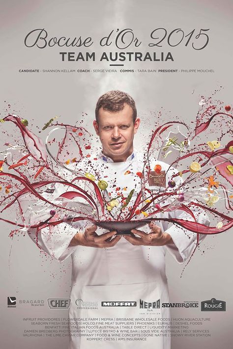 BOCUSE D’OR ( World Chef Championship ) on Behance Chef Creative Ads, Chef Poster Design, Chef Poster, Protein Dishes, Chef Photography, Bocuse Dor, World Chef, Cooking Poster, Food Competition