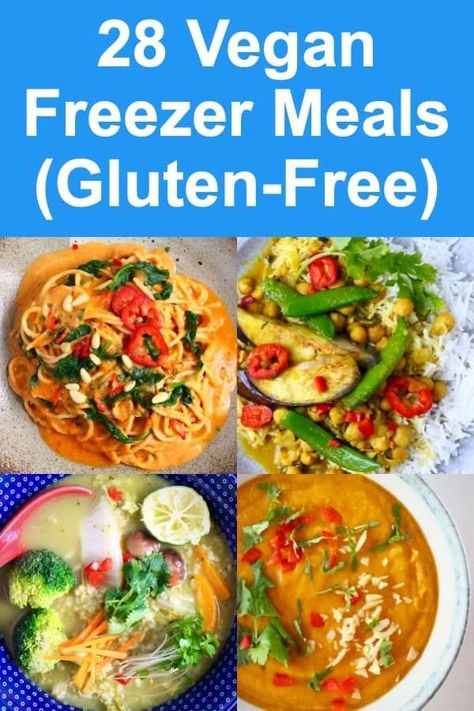 28 Vegan Freezer Meals: quick and easy, pantry ingredients, big flavours, nutritious food. Includes top tips on food safety and how to freeze, defrost and reheat food. Whether you're in quarantine/lockdown or not, it's useful to have these recipes under your belt! Vegetarian, dairy-free, egg-free, gluten-free, refined sugar free. Meals Quick And Easy, Vegan Freezer Meals, Gluten Free Freezer Meals, Veggie Meal Prep, Vegetarian Freezer Meals, Freezable Meals, Healthy Freezer Meals, Freezer Meal Prep, Nutritious Food