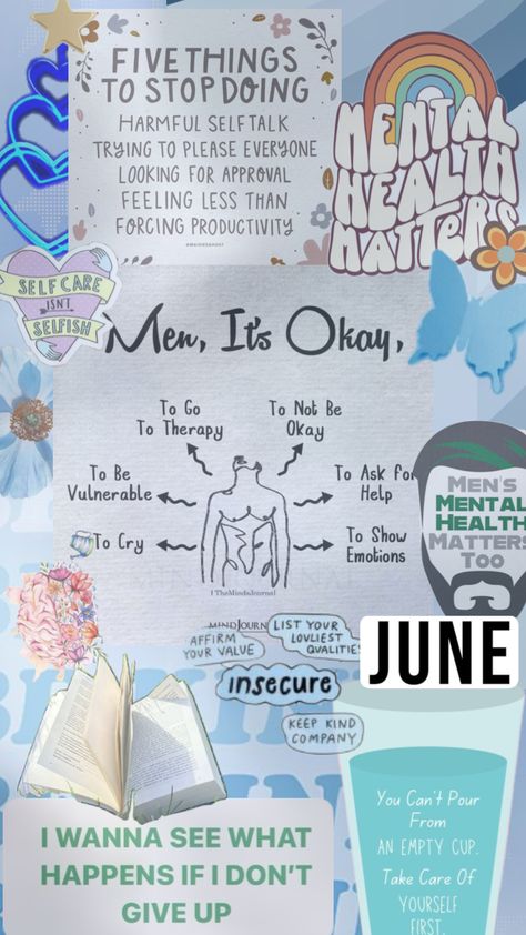 June is Men’s Health Awareness Month. Let’s remember that Men have feelings too and that we shouldn’t make fun of them for being themselves. ❤️#mentalhealthawareness #menshealth Men Health, Health Awareness, Feelings, Health, Pins