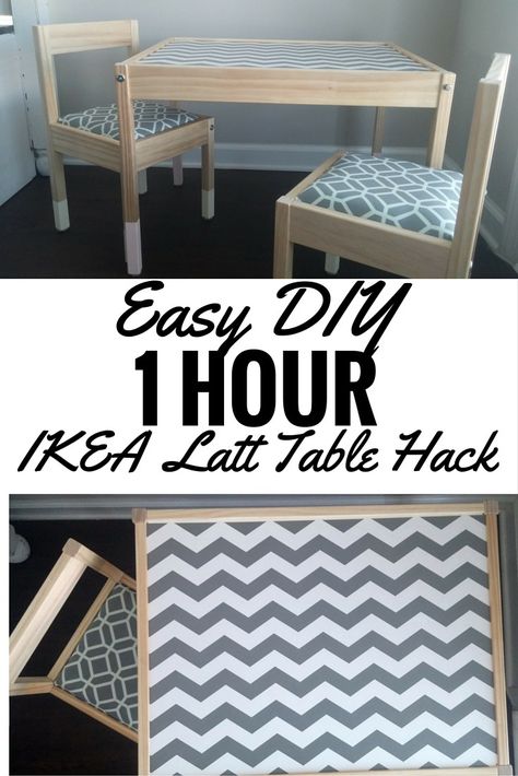 Easy DIY 1 Hour IKEA Latt Table Hack - so adorable, seriously trying this! Latt Hack, Baby Zimmer Ikea, Ikea Latt Table, Ikea Kids Table, Ikea Latt, Toddler Play Table, Table Ikea, Ikea Table, Ikea Kids