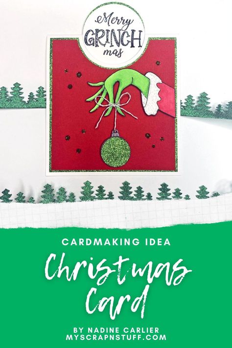 Christmas Cards Handmade Grinch, Grinch Christmas Cards Diy, Grinch Cards Ideas, The Grinch Christmas Card, Grinch Christmas Cards, Grinch Christmas Card, Grinch Card, Diy Christmas Cards Cricut, Cricut Christmas Cards