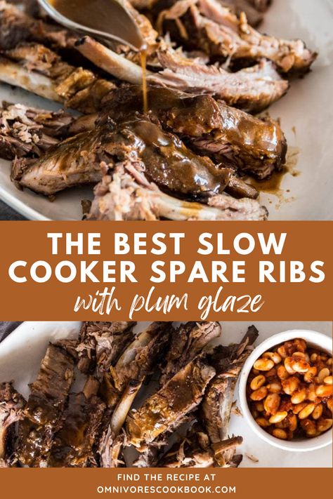 Try these simple to make slow cooker spare ribs. Set it and forget it with our recipe for these tasty Spare Ribs with Plum Sauce. Get fall-off-the-bone ribs with this crock pot recipe. Perfect for Fall game days! Slow Cooker Pork Spare Ribs, Slow Cooker Sweet And Sour Ribs, Chinese Spare Ribs Recipe Slow Cooker, Pork Spare Ribs Crock Pot, Slow Cooker Spare Ribs Recipe Crock Pot, Slow Cooker Spare Ribs, Sweet And Sour Spare Ribs Slow Cooker, Asian Dinner Recipes, Crockpot Ribs