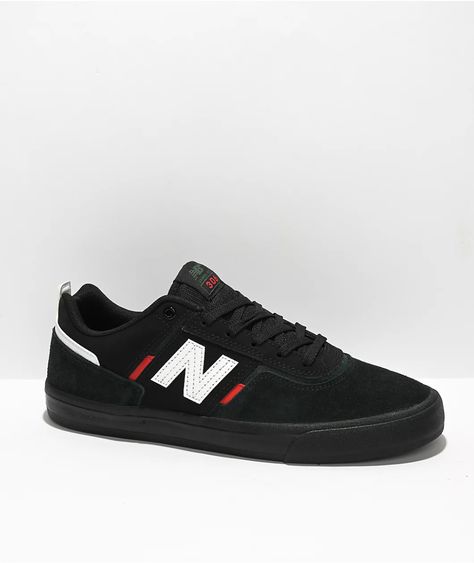 New Balance Numeric 306 Jamie Foy Black, White & Red Skate Shoes New Balance 306 Jamie Foy, Best Skate Shoes, New Balance Skate Shoes, New Balance Numeric 306, Jamie Foy, Skater Sneakers, Sb Shoes, New Balance Numeric, Urban Shoes