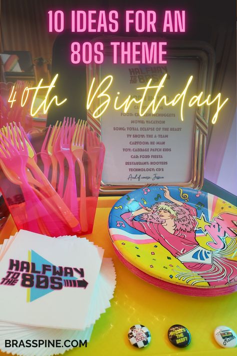 Turning 40? Celebrate this milestone with an epic 80s theme party full of nostalgic nods to the best decade ever. These 10 party ideas will help inspire your best party yet. 80s Slumber Party Ideas, 40th Birthday Ideas For Men 80s Theme, 1984 Birthday Party, 80 Theme Birthday Party Ideas, 80s Theme Party Ideas For Adults, 40th Birthday Ideas For Women 80s Theme, Retro 40th Birthday Party, 40th Birthday Party 80's Theme, 1985 Birthday Party Ideas