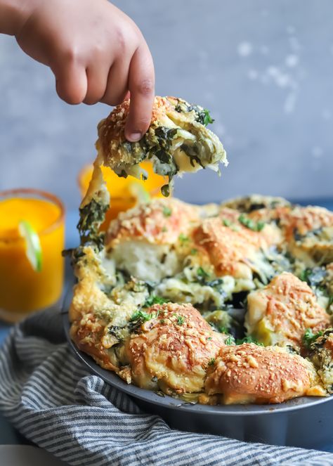 Pull Apart Breads, Cheesy Spinach, Canned Artichoke Hearts, Pretty Cocktails, Mango Margarita, Pull Apart Bread, Gruyere Cheese, Spinach And Cheese, Spinach Artichoke