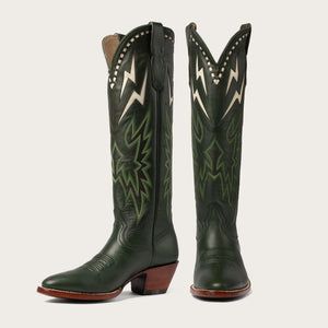 Lavender & Bone Lightning Boot Limited Edition – CITY Boots Green Cowboy Boots, Knee High Cowgirl Boots, High Cowgirl Boots, City Boots, Knee High Cowboy Boots, White Lightning, Boots Ideas, Pointy Toe Heels, Spot Lights