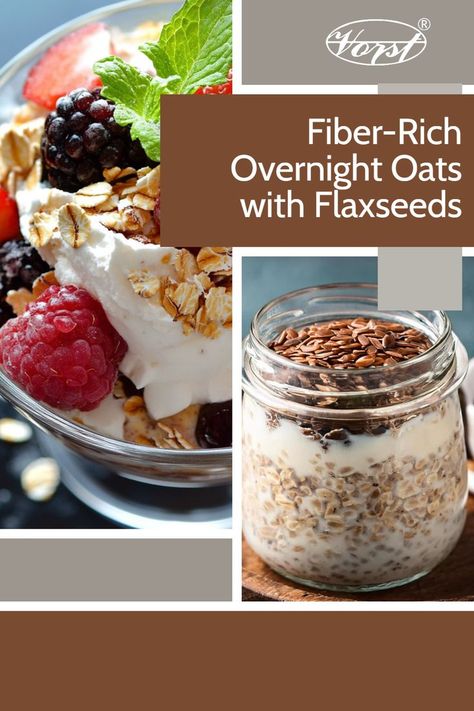 A nutritious and time-saving breakfast filled with oats, chia, and flaxseeds. Be sure to check out the Recipe on our website at vorstcanada.com/recipes! #vorstcanada #vorst Daily Fiber Intake, Lowering Cholesterol, Overnight Oat, Gut Flora, Hormonal Balance, Brain And Heart, Unsung Hero, Overnight Oats Recipe, Fiber Rich