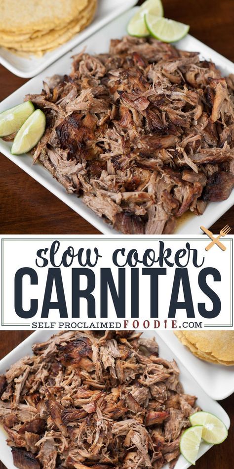 Carnitas Pork, Slow Cooker Carnitas, Slow Cooker Pork Roast, Pork Carnitas Slow Cooker, Carnitas Recipe, Slow Cooker Roast, Pork Carnitas, Crockpot Pork, Slow Cooker Pork