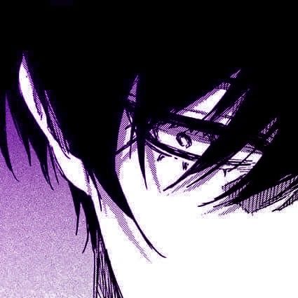 Purple Manga Icon Purple Manga Aesthetic, Dark Purple Aesthetic Pfp, Purple Manga Icons, Dark Purple Pfp, Dark Purple Icons, Flowers Lyrics, Purple Pfps, Purple Manga, Pfp Purple