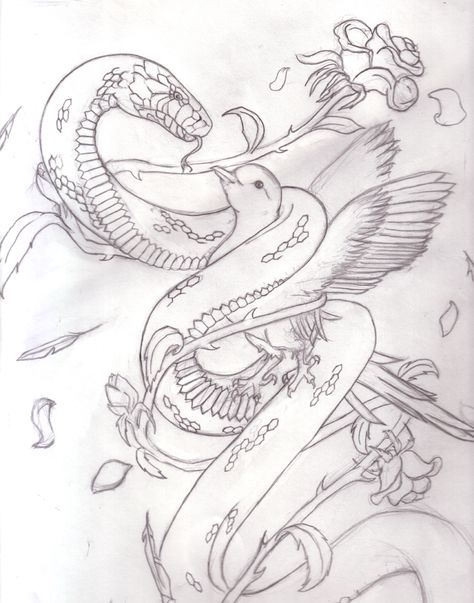 Dove Sketches, Hunger Games Tattoo, Archangel Michael Tattoo, Dove Drawing, Dove Tattoos, Snake Illustration, P Tattoo, Medusa Gorgon, Serpent Tattoo