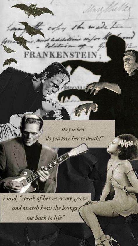 Frankenstein Aesthetic, Frankenstein Wallpaper, Frankenstein And Bride, Frankenstein Art, Pearl Wallpaper, Halloween Wallpaper Backgrounds, Free Wallpaper Backgrounds, Halloween Wallpaper Cute, Goth Wallpaper