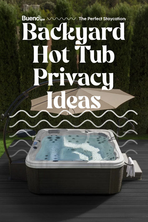 Having an outdoor BuenoSpa hot tub is great, but you might find yourself feeling a little exposed to the elements… or your neighbors. So, what’s the solution? Let’s explore the best backyard hot tub privacy ideas for 2023 so you can soak in solitude. Read more: https://www.buenospa.com/blogs/newsletter/the-qualities-of-a-good-warranty Backyard Hot Tub Privacy, Hot Tub Privacy Ideas, Backyard Hot Tub, Diy Backyard Projects, Hot Tub Privacy, Front Yard Patio, Privacy Ideas, Hot Tub Designs, Outdoor Hot Tub