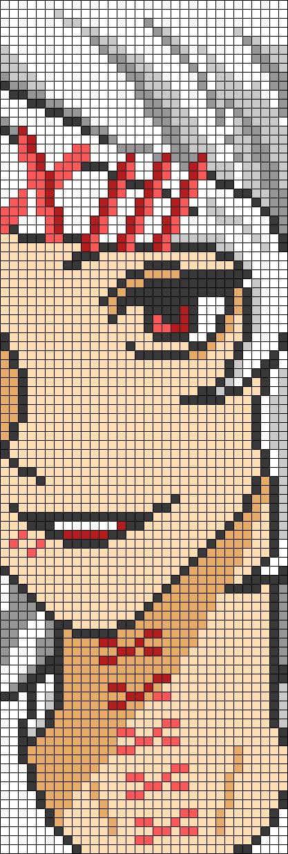 Alpha pattern #49587 | BraceletBook Naruto Embroidery, Crochet Grid, Anime Pattern, Crochet Graphs, Grid Patterns, Juuzou Suzuya, Tapestry Crochet Patterns, Crochet Things, Pixel Pattern