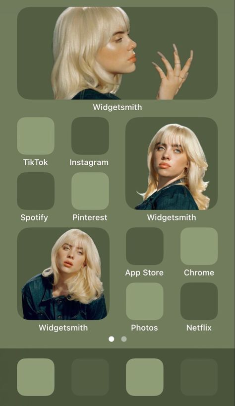 Billie Eilish Wallpaper Ios 16, Billie Eilish Ios 16, Billie Eilish Home Screen Layout, Billie Eilish Homescreen, Billie Eilish Phone Theme, Billie Eilish Home Screen, Homescreen Layout Iphone, Green Ios, Iphone Wallpaper Ios