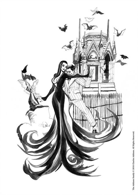 Gomez Morticia Tattoo, Mortician And Gomez Tattoo, Gomez And Morticia Art, Gomez And Morticia Tattoo, Morticia And Gomez Addams Tattoo, Morticia Addams Tattoo, Wednesday Addams Coloring Pages, Addams Family Tattoo, Morticia And Gomez Addams