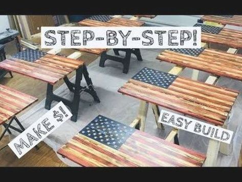 Wood American Flag Diy, Wood Flag Diy, American Flag Diy, Woodwork Tools, American Flag Wall Decor, American Flag Painting, Pallet Flag, Flag Wall Decor, Flag Diy