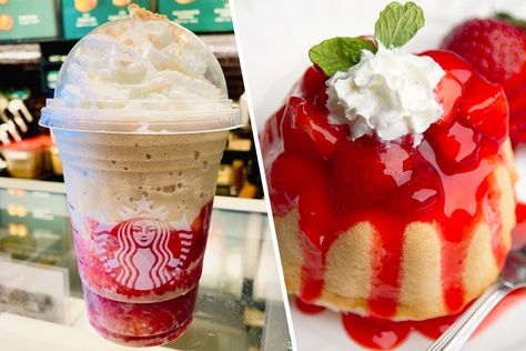 Starbucks Strawberry Shortcake, Strawberry Shortcake Frappuccino, Starbucks Calories, Starbucks Vanilla Bean Frappuccino, Order At Starbucks, Sugar Cleanse, Starbucks Vanilla, Starbucks Strawberry, Iced Starbucks Drinks