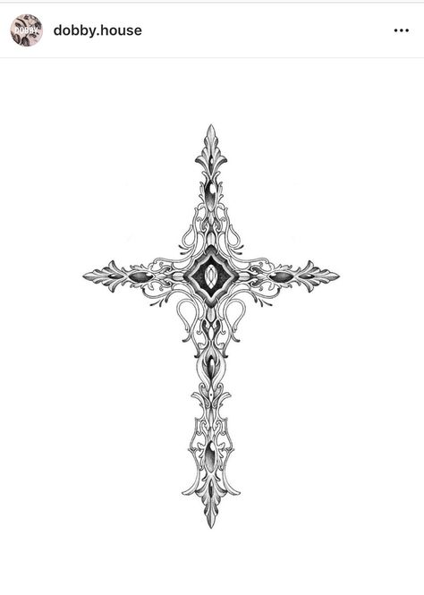 Crucifix Tattoo, Word Tattoo Ideas, Crucifix Art, Gem Tattoo, Filigree Tattoo, Word Tattoo, Cross Tattoo Designs, Dream Tattoos, Henna Tattoo Designs