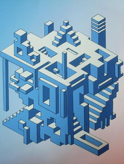 Isometric Cube by HideAndSeeek on deviantART Isometric Cube Design, Isometric Design Architecture, Isometric Art Drawing, Isometric Architecture, Isometric Pattern, Isometric Shapes, Isometric Cube, Isometric Drawing, Isometric Art