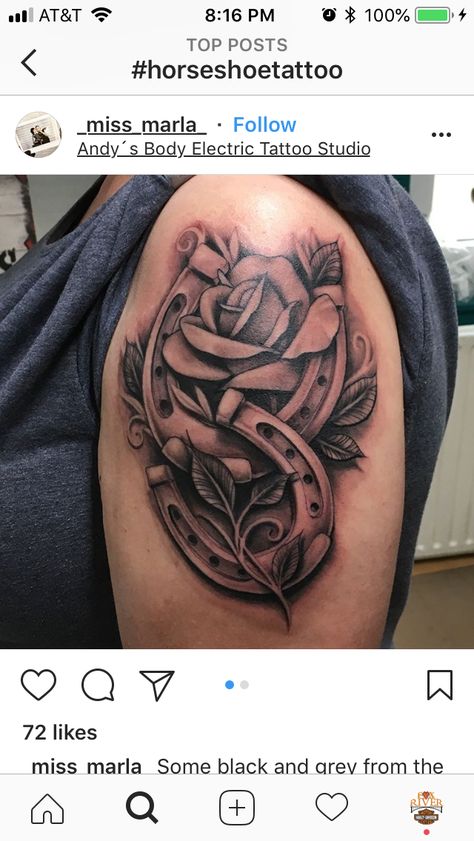 Rose Horseshoe Tattoo, Horse And Horseshoe Tattoo, Country Tattoos For Women Sleeve, Horse Shoe Tattoo With Flower, Western Memorial Tattoos, Horseshoe Tattoo With Flowers, Horseshoe Tattoo, Indian Feather Tattoos, Horse Shoe Tattoo