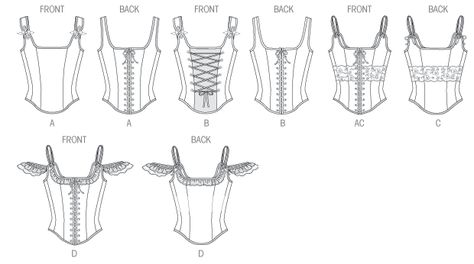 Butterick 5935 Misses' Corset Corset Sewing Pattern, Flat Drawings, Sewing Templates, Corset Pattern, Boned Corsets, Flat Sketches, Butterick Pattern, Costume Patterns, Butterick Sewing Pattern