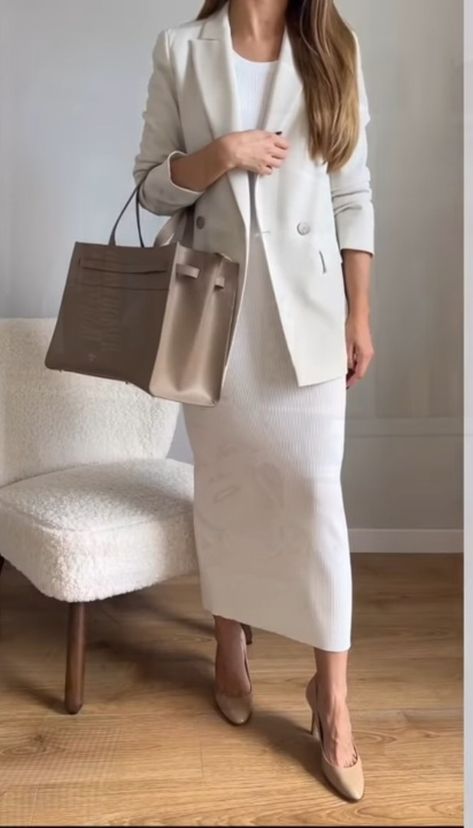 Work Outfit Blazer, Dress Work Outfit, Outfit Blazer, Dress Work, Body Con Dress, Dress Midi, Work Outfit, Dresses For Work, Bodycon Dress