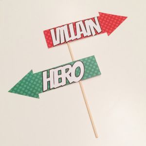 Heroes And Villains Party Decorations, Heroes Vs Villains Party, Tok Exhibition, Villan Party, Villians Party, Villain Quiz, Hero Vs Villain, Heroes Vs Villains, School Disco