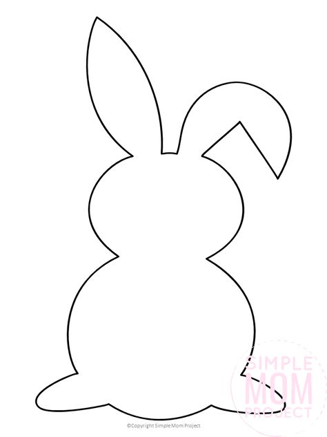 Use these free printable Easter bunny template silhouettes in any of your spring, Easter crafts. They are great stencils for decorating an Easter peeop or a simple Easter bunny coloring page! #EasterTemplates #EasterBunnyTemplate #EasterBunny #EasterCrafts #SimpleMomProject Rabbit Template, Easter Bunny Template, Bunny Coloring, Easter Bunny Colouring, Rabbit Silhouette, Bunny Templates, Easter Templates, Bunny Silhouette, Bunny Coloring Pages