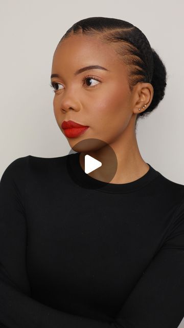 Afro Phondos Hairstyle For Black Women, Gel Side Part Hairstyles, Clip On Buns For Black Women, Gel Styles Hairstyles For Natural Hair, Gel Hair Styles Hairstyles, Natural Hair Gel Styles, How To Style Natural Hair With Gel, Braids Bun For Black Women, Gel Hairstyles Women Natural Hair