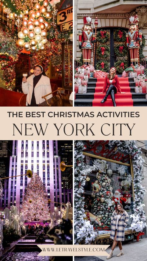 This guide covers the best Christmas activities in New York City, best Christmas bars in NYC, and the best things to do during the holidays in New York. NYC Christmas I Christmas in New York I NYC Holiday Guide Nyc Rockefeller Center Christmas, Nyc Christmas Things To Do, Nyc Hotels During Christmas, Rolfs Nyc Christmas, Christmas In Nyc Outfits, Nyc Xmas, Things To Do In December, New York New Years Eve, Christmas Bars