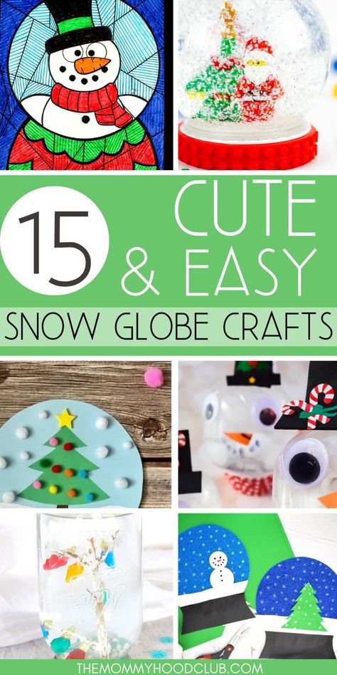 DIY Christmas Snow Globe Crafts for Kids This Holiday Season! | 2024 Preschool Snow Globe Craft, Snow Globe Crafts Preschool, Snow Globe Diy Ornament, Snowglobe Art For Kids, Picture Snow Globe Diy Photo Ornaments, Snowglobe Art Project For Kids, Paper Snow Globe Craft, Snow Globe Crafts For Toddlers, Snowglobe Craft Preschool