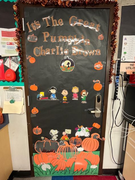 The Great Pumpkin Charlie Brown, Great Pumpkin Charlie Brown, The Great Pumpkin, Brown Doors, Great Pumpkin, Door Decoration, Fall Decorations, Charlie Brown, Door Decorations