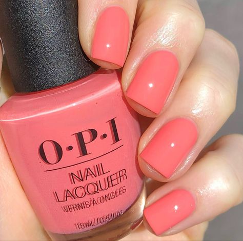 Light Coral Nail Color, Summer Nail Polish 2024, Nail Fashion Trends, Coral Nail Polish, Cute Nail Colors, Peach Nails, Toe Nail Color, Coral Nails, Subtle Nails