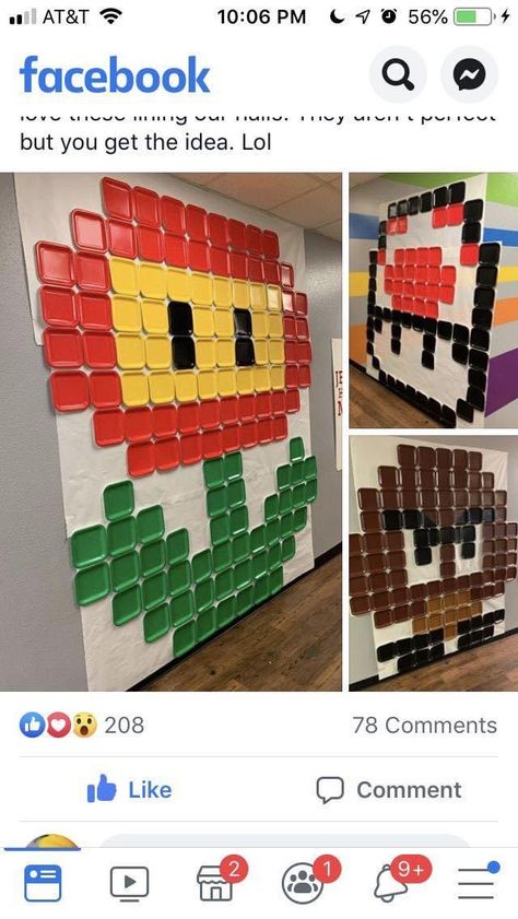 Game On Decorations, Mario Bros Themed Classroom, Mario Bros School Theme, Video Game Classroom Decor, Mario Hallway Decorations, Video Game Theme Vbs, Mario School Theme, Twist And Turns Vbs Games, Level Up Theme For School