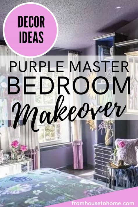 Dark Purple Bedroom Walls, Dark Purple Bedroom, Purple Bedroom Walls, Lavender Home Decor, Purple Ceiling, Purple Bedroom Ideas, Dramatic Bedroom, Lavender Bedroom, Purple Bedroom Decor