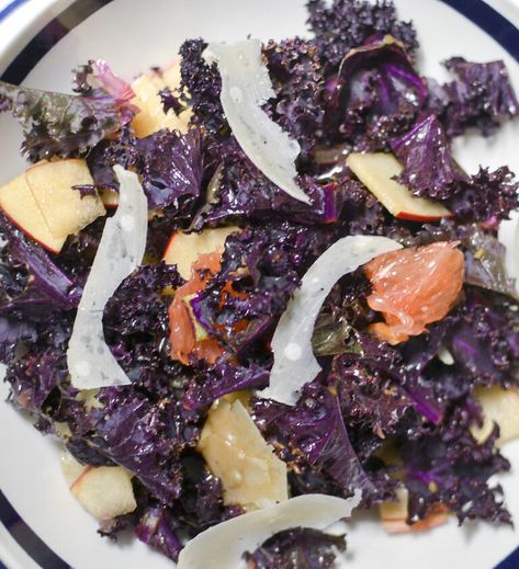 Purple Kale and Grapefruit Salad – Marc Eats Red Kale, Purple Kale, Grapefruit Salad, Fresh Summer Salad, Strawberry Balsamic, Citrus Salad, Picnic Bbq, Sherry Vinegar, Weekday Meals