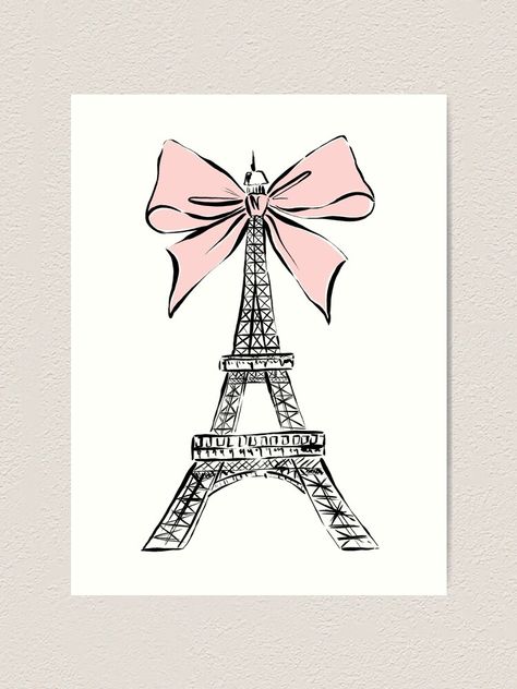 "Eiffel Tower" Art Print by alexaferragamo | Redbubble Eiffel Tower Tattoo, Eiffel Tower Drawing, Eiffel Tower Art, Christmas Gifts For Teenagers, Pink Wallpaper Girly, Bow Wallpaper, Mickey Mouse Wallpaper, Cool Backgrounds Wallpapers, Wallpaper Iphone Cute