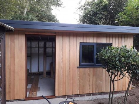 Cedral Weatherboard, Shed Cladding, Balau Decking, Garden Salon, Wood Cladding Exterior, Western Red Cedar Cladding, Cladding Exterior, Ridge Tiles, Ipe Decking