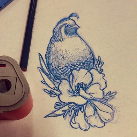 Quail Tattoo, Wildlife Tattoo, Super Tattoo, Animal Tattoo Ideas, Nature Tattoo, Poppies Tattoo, Trendy Tattoo, Stylist Tattoos, Nature Tattoos