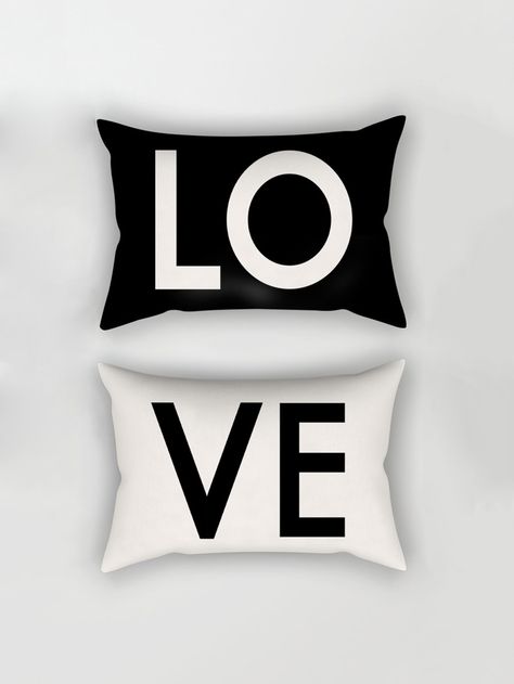 Shop Letter Print Pillowcase Cover 1pairs online. SheIn offers Letter Print Pillowcase Cover 1pairs & more to fit your fashionable needs. Photography Ideas For Couples, Large Decorative Pillows, Wedding Accesories, White Decorative Pillows, Pillow Arrangement, Bantal Sofa, Dog Rooms, Printed Pillowcases, Pillow Quotes