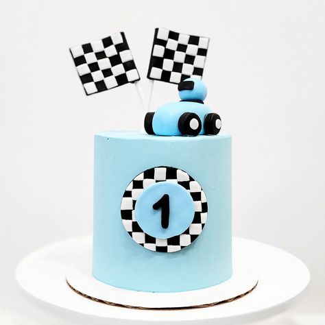 2 Fast Smash Cake, Retro Race Car Birthday Cake, Racing Smash Cake, Fast One Birthday Cake Smash, Blue Car Cake, First Lap Around The Track Birthday Cake, First Lap Birthday Cake, Fast One Smash Cake, Racing Car Cake For Boys