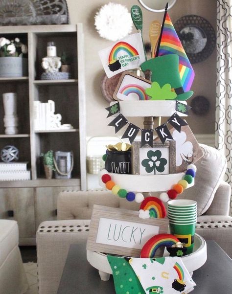 Ready to add some festive charm to your home for St. Patrick’s Day? From whimsical shamrock farms and vintage-inspired tiered trays to charming gnomes and rainbow garlands, we’ve curated 30+ super cute St. Patrick’s Day decor ideas to inspire you. Whether you’re adorning your kitchen, welcoming guests at the front door, or creating cozy corners with subtle touches, you’re sure to find something you love on this list! Let’s get into the ideas! ☘️ 🎩 🌈 March Ideas, 3 Tier Stand, St Patrick's Day Decor, Rainbow Garland, Tier Trays, St Patrick's Day Decorations, Saint Patties, Tiered Stand, Things To Make