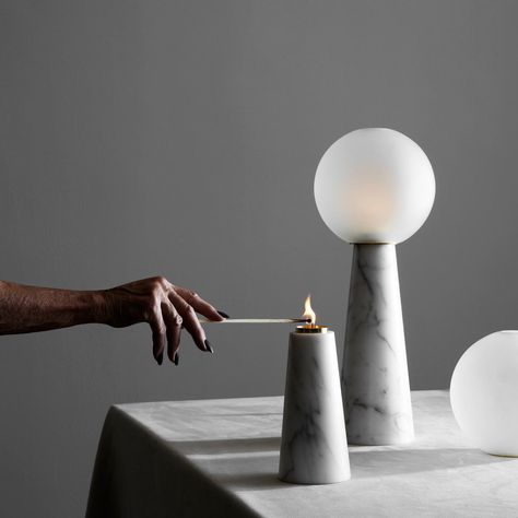 Working with solid marble from a quarry in Italy, Apparatus' new objects reflect the idea of ceremonial objects at their simplest forms. Marble Accessories, Industrial Livingroom, Interior Plants, Objet Design, Italian Marble, Farmhouse Lighting, Classic Decor, Outdoor Solar Lights, Traditional Interior