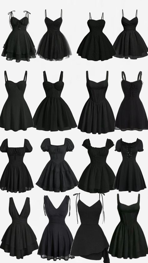 Black Dress Dance Outfit, Casual But Fancy Dresses, Black Dress Kpop Idol, Black Dress Birthday Outfit, Black Dress Dance, Classy Graduation Dress, Black Dress Ideas, Dresses For School, Black Dance Dresses