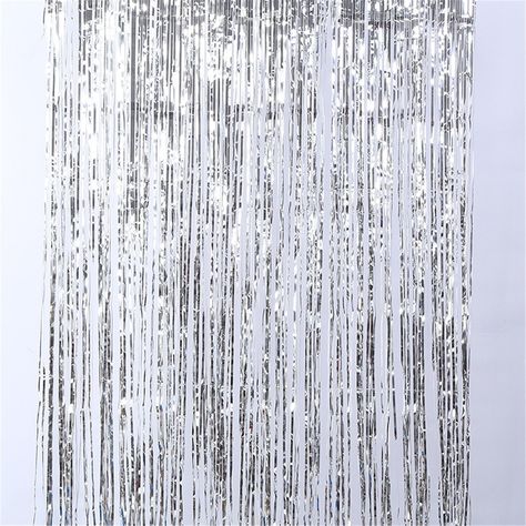 Fringe Curtain Backdrop, Tinsel Curtain, Party Photo Booth Backdrop, Fringe Curtains, Silver Curtains, Holiday Engagement, Ball Dance, Foil Curtain, Streamer Backdrop